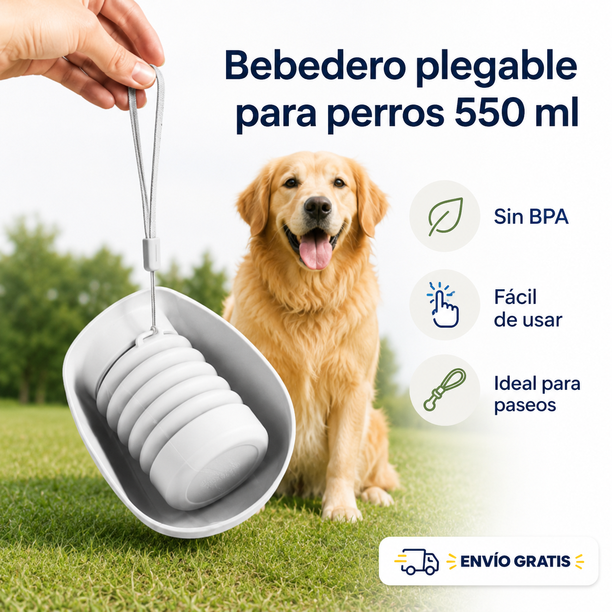 Bebedero port&aacute;til plegable